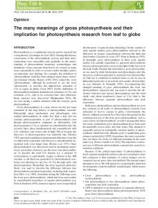 The many meanings of gross photosynthesis ... - Wiley Online Library