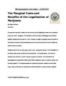 The Marginal Costs and Benefits of the Legalization of Marijuana