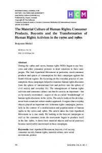 The Material Culture of Human Rights. Consumer