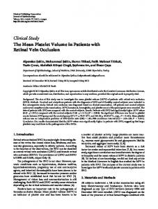 The Mean Platelet Volume in Patients with Retinal Vein Occlusion