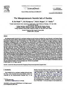 The Mesoproterozoic Irumide belt of Zambia