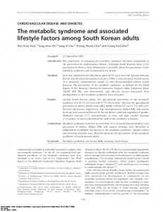 The metabolic syndrome and associated lifestyle ...