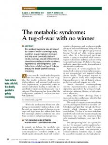 The metabolic syndrome