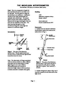 THE MICHELSON INTERFEROMETER