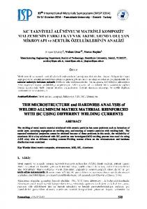 THE MICROSTRUCTURE and HARDNESS ...