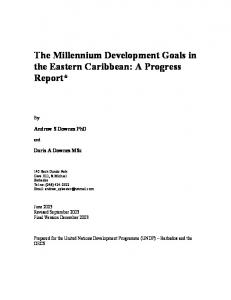 The Millennium Development Goals in the Eastern