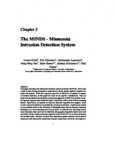 The MINDS - Minnesota Intrusion Detection System - CiteSeerX