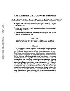 The Minimal CFL-Nuclear Interface