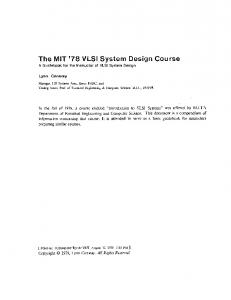 The MIT '78 VLSI System Design Course