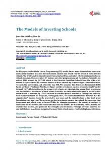 The Models of Investing Schools - Scientific Research Publishing