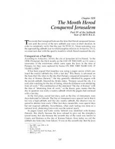 The Month Herod Conquered Jerusalem