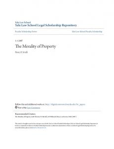 The Morality of Property - Yale Law School Legal Scholarship ...