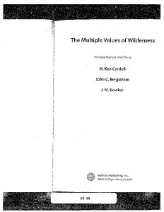 The Multiple Values of Wilderness