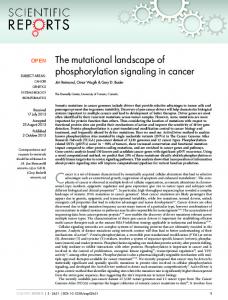 The mutational landscape of phosphorylation ... - BioMedSearch