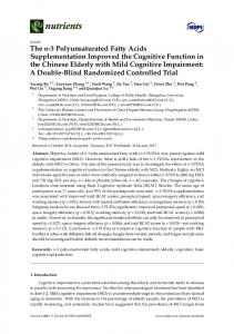 The n-3 Polyunsaturated Fatty Acids