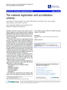 The national registration and accreditation scheme