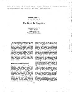 The Need for Cognition