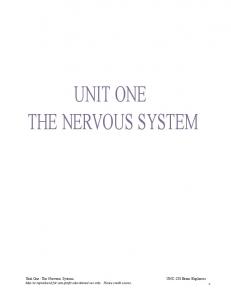 THE NERVOUS SYSTEM UNIT ONE