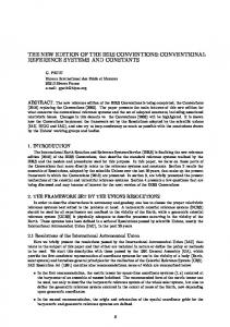 The new edition of the iers conventions: conventional reference ... - Syrte