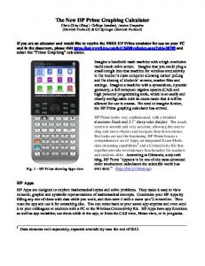 The New HP Prime Graphing Calculator