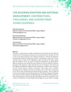 the nigerian diaspora and national development: contributions ...