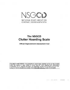 The NSGCD Clutter Hoarding Scale