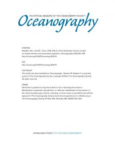 THE OFFICIAL MAGAZINE OF THE OCEANOGRAPHY SOCIETY