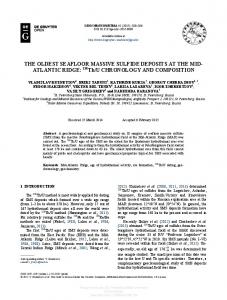 THE OLDEST SEAFLOOR MASSIVE SULFIDE