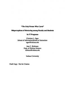 The Only Person Who Cares - Toward Gender Equitable Outcomes in ...
