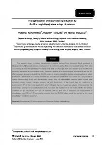 The optimization of biosurfactant production by