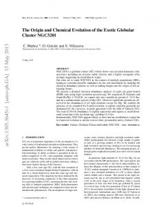 The Origin and Chemical Evolution of the Exotic Globular Cluster ...