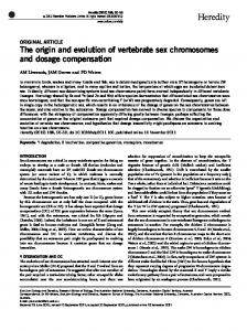 The origin and evolution of vertebrate sex chromosomes and ... - Nature