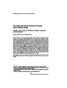 The Origin and Genetic Diversity of Chinese Native ... - Springer Link