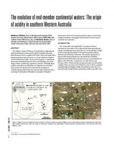 The origin of acidity in southern Western Australia - Geological Society