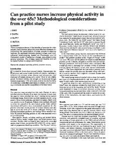 the over 65s? Methodological considerations - Europe PMC