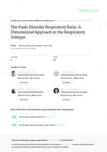 The Panic Disorder Respiratory Ratio: A Dimensional ...