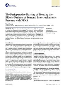 The Perioperative Nursing of Treating the Elderly ... - Journal of Nursing