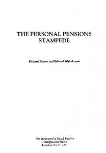 the personal pensions - Institute for Fiscal Studies