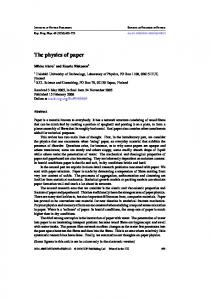 The physics of paper