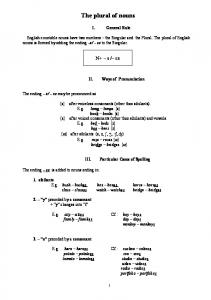 The plural of nouns