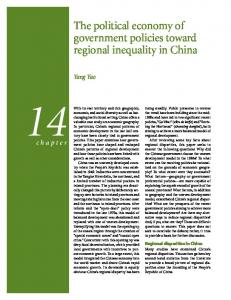 The political economy of government policies toward regional ...