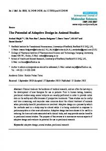 The Potential of Adaptive Design in Animal Studies - MDPI