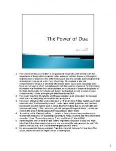 The power of Dua