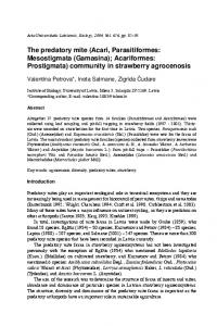 The predatory mite (Acari, Parasitiformes: Mesostigmata (Gamasina ...