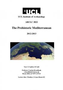 The Prehistoric Mediterranean