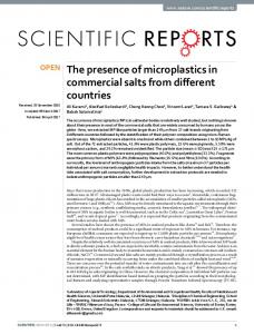 The presence of microplastics in commercial salts from ... - Elsevier
