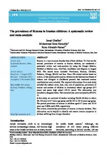 The prevalence of Eczema in Iranian children: A systematic review ...