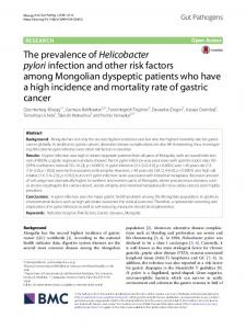 The prevalence of Helicobacter pylori infection and ... - Gut Pathogens