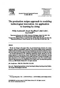 The production recipes approach to modeling