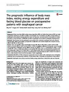 The prognostic influence of body mass index ... - Semantic Scholar